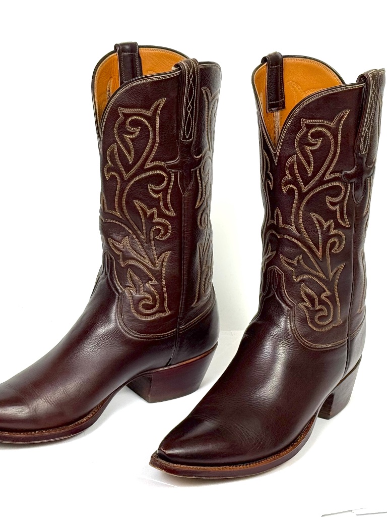 Lucchese Classic Chocolate Brown Cowboy Boots Mns 8.5d X-Toe Made In San Antonio — image 7 of 8